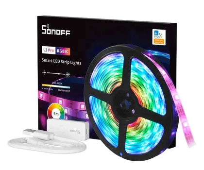 Inteligentne oświetlenie Sonoff Smart taśma WiFi RGBIC LED L3 Pro 5m 6920075777345